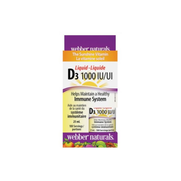 WEBBER NATURALS Витамин D 1000IU течен, 25 мл (100дози)