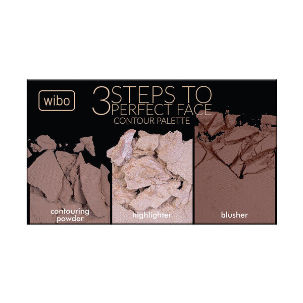 WIBO 3 Steps To Perfect Face Палитра за контуриране - 3 цвята,  Dark, 614708