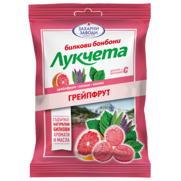 ЗАХАРНИ ЗАВОДИ Билкови лукчета Грейпфрут, 85/75 г